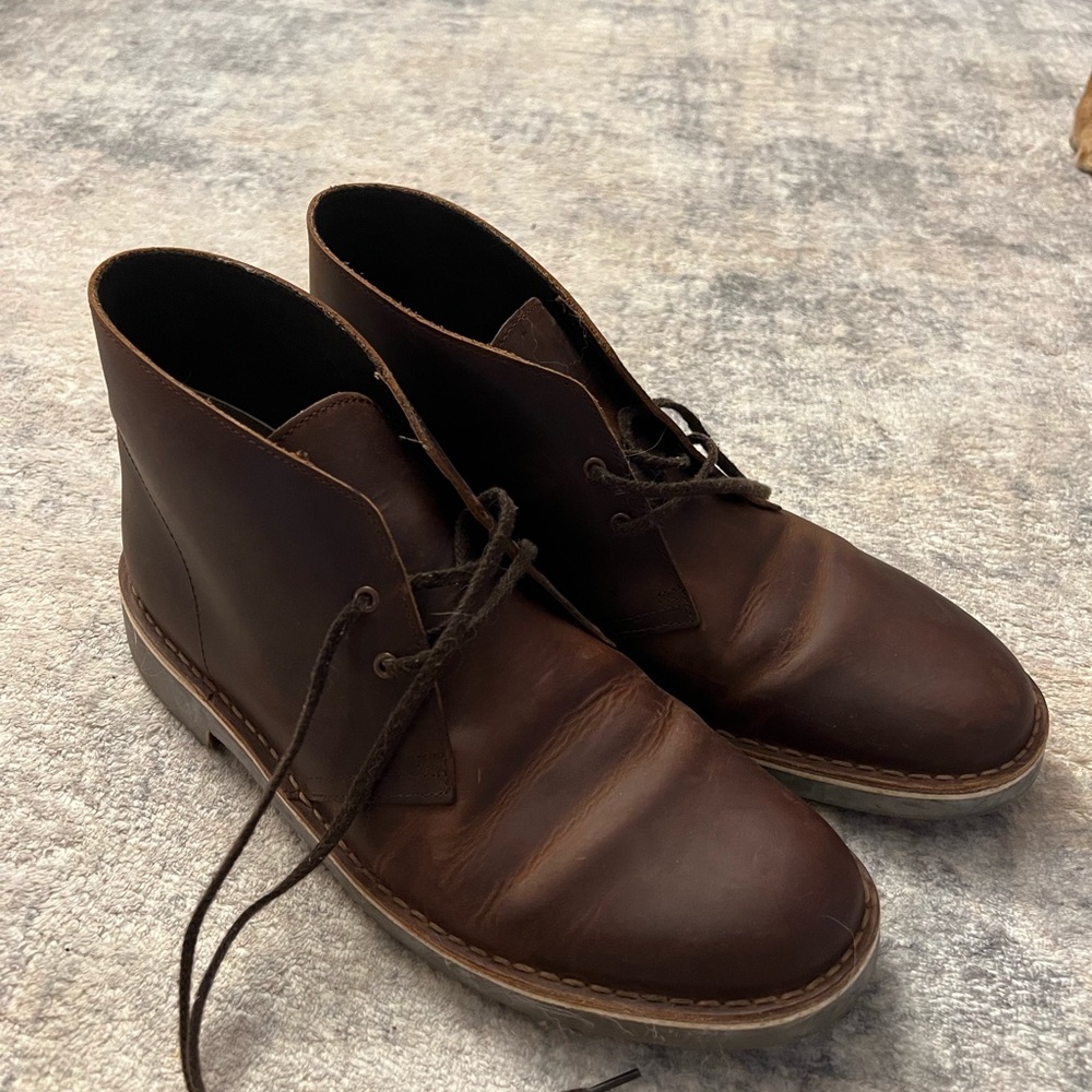 Men’s Clark’s Bushacre Brown Leather Boots 10.5